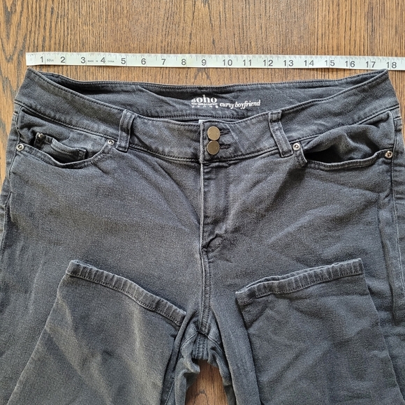 SOHO NY & Co Faded Black Curvy Boyfriend Jeans Size Women's 18 - Picture 6 of 11